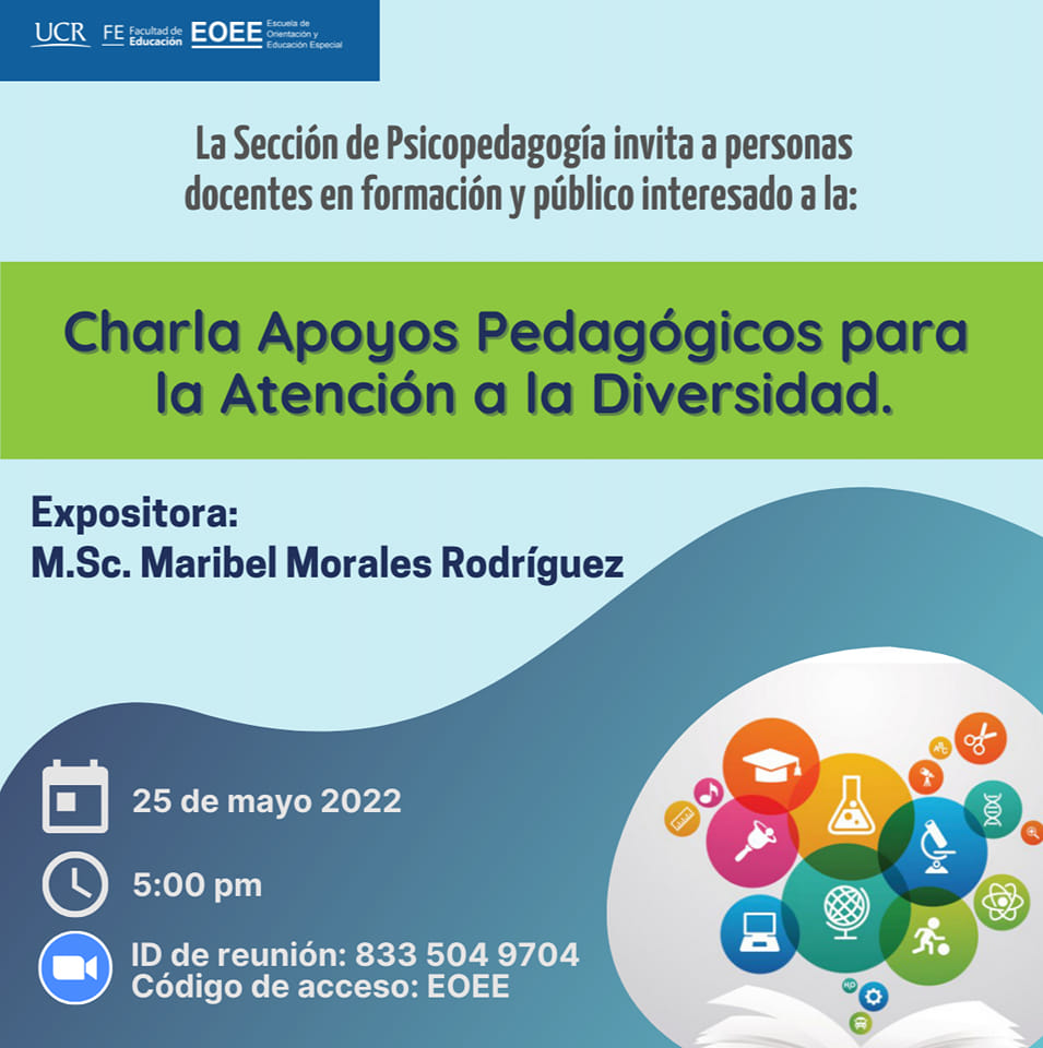 Afiche informativo Charla Apoyos Pedagógicos para la atención a la diversidad