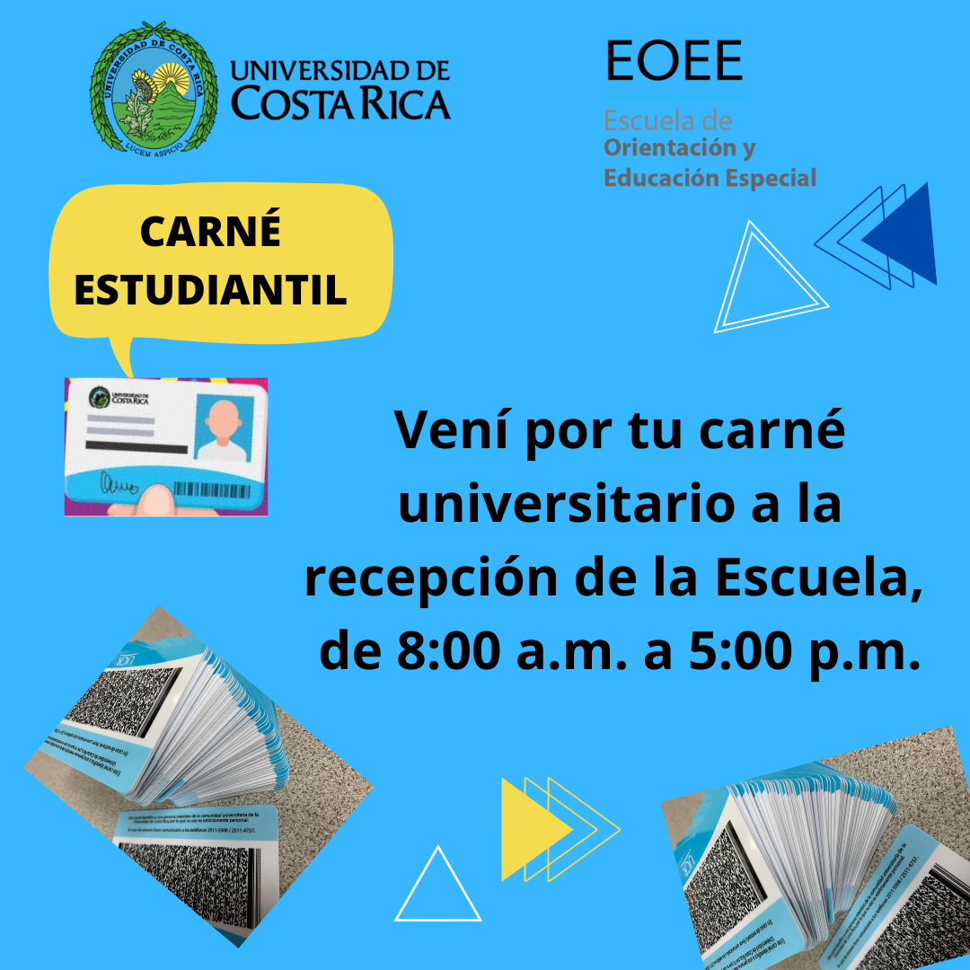 Afiche Vení por tu carné universitario.