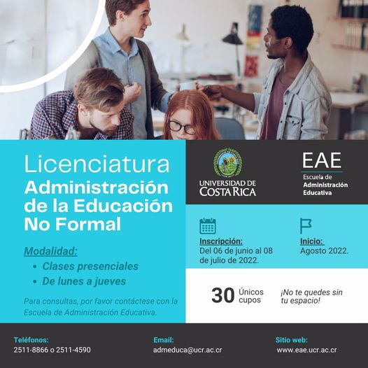 Afiche Licenciatura en Administración de la Educación No Formal