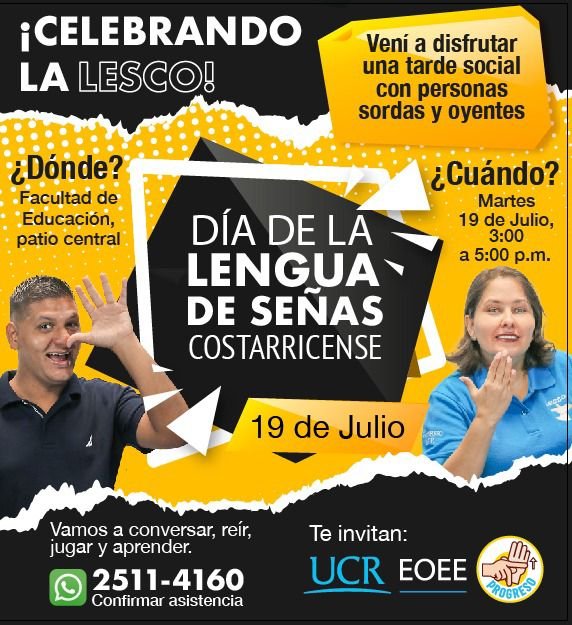 Afiche de invitación a la tarde social para celebrar la LESCO.