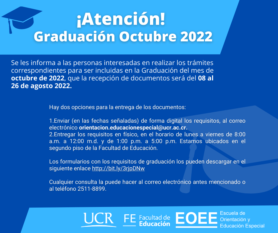 Afiche informativo sobre Graduación Octubre 2022