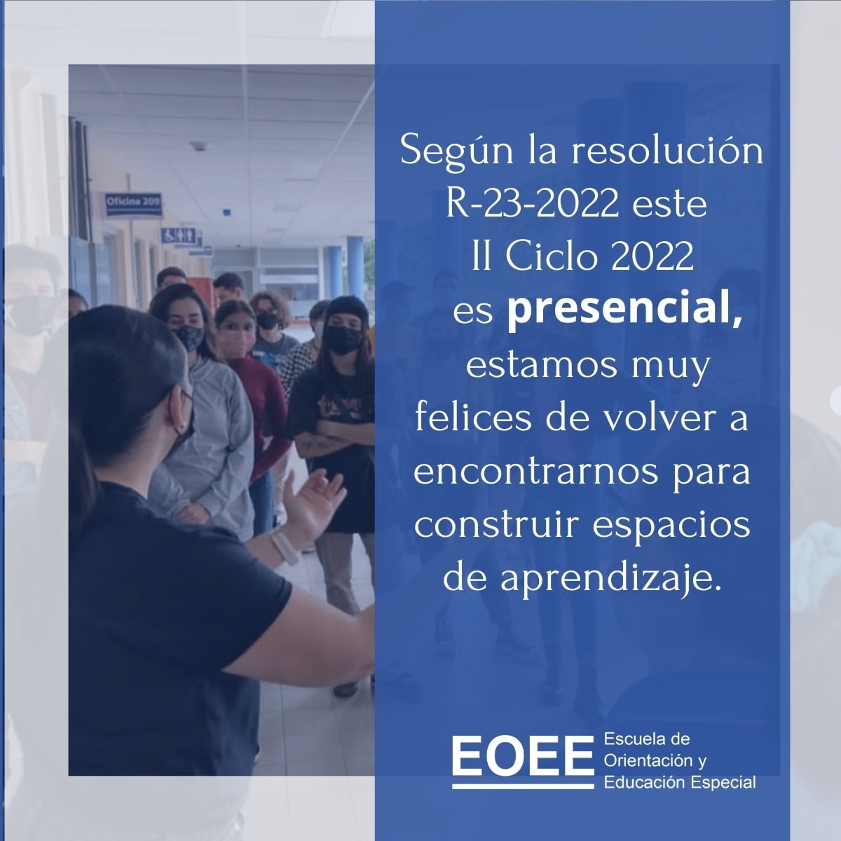 Afiche sobre resolución que establece el retorno a la presencialidad.