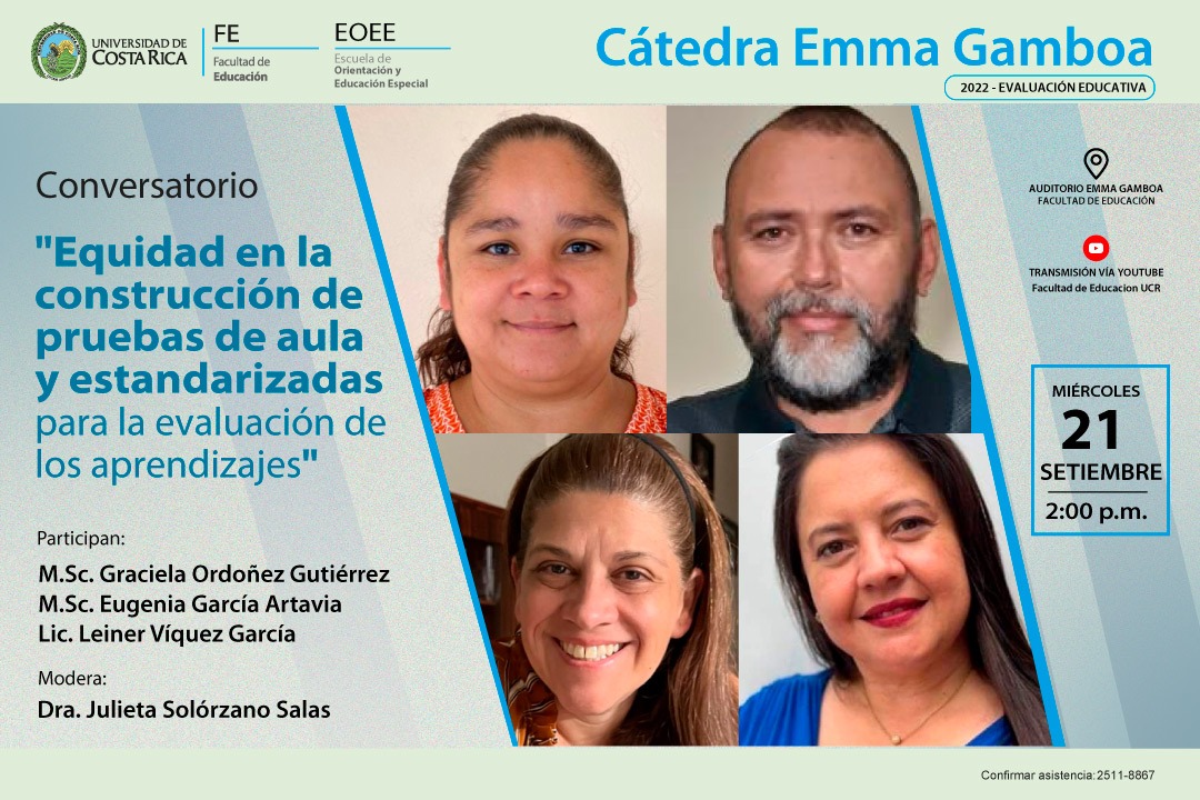 Afiche de invitación a Cátedra Emma Gamboa del 21 de septiembre de 2022