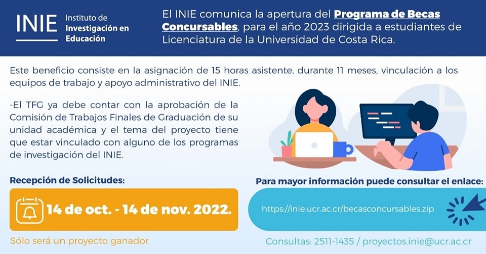 Afiche sobre I Programa de Becas Concursables del INIE