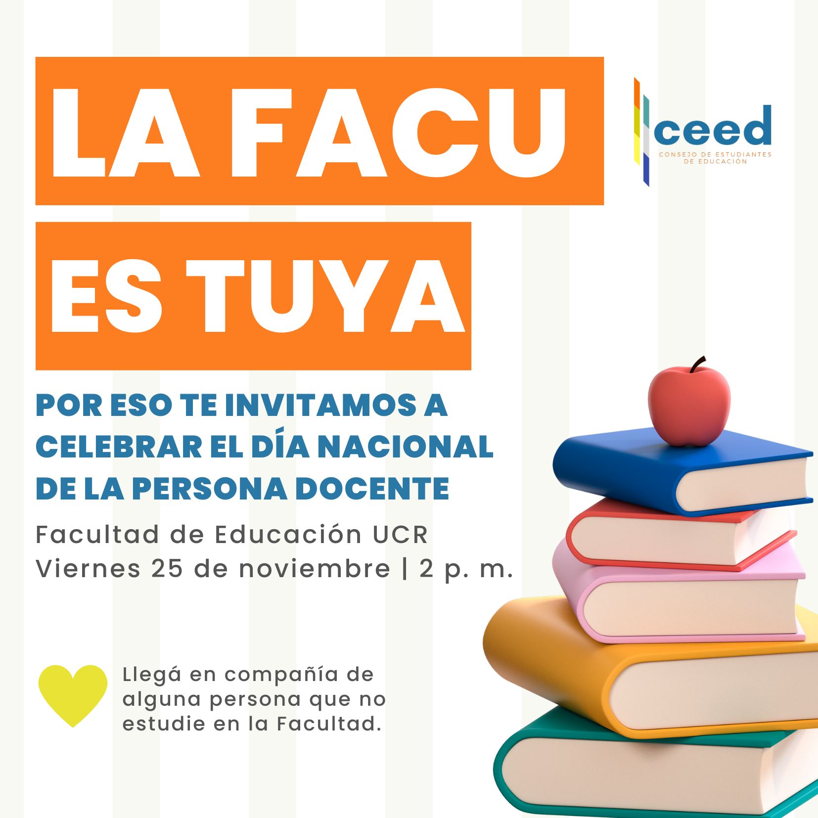 Afiche La Facu es Tuya con información igual a la publicación.