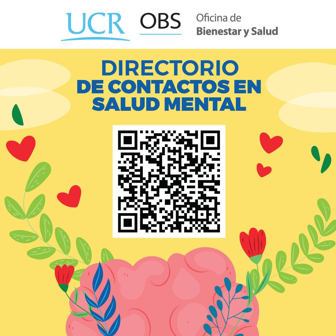 Afiche con Código QR al directorio de contactos en salud mental de la OBS