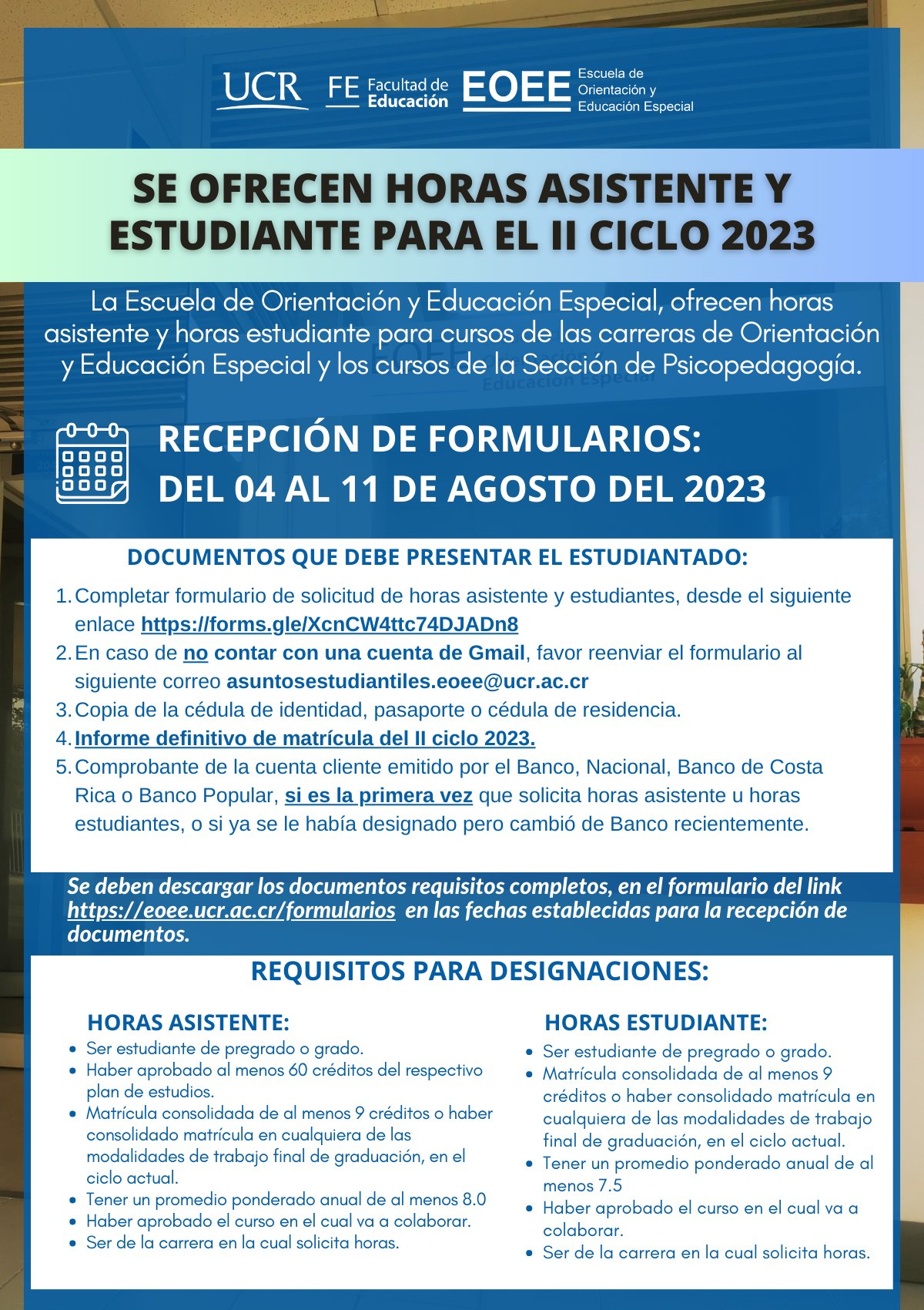 Afiche con información igual a la publicación.