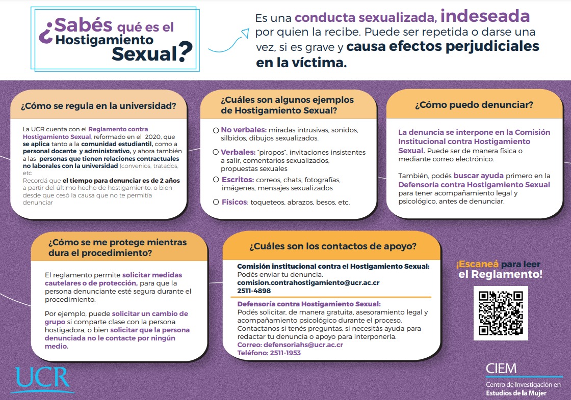 Infografía sobre hostigamiento sexual desarrollada por el CIEM.