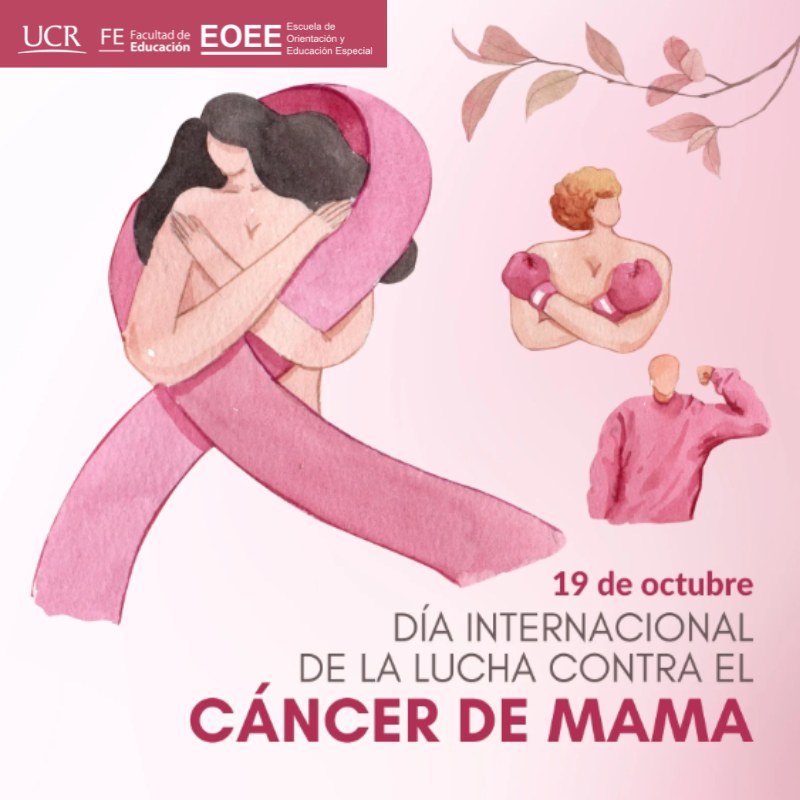 Afiche con fecha del 19 de octubre Día Internacional de la Lucha contra el cáncer de mama