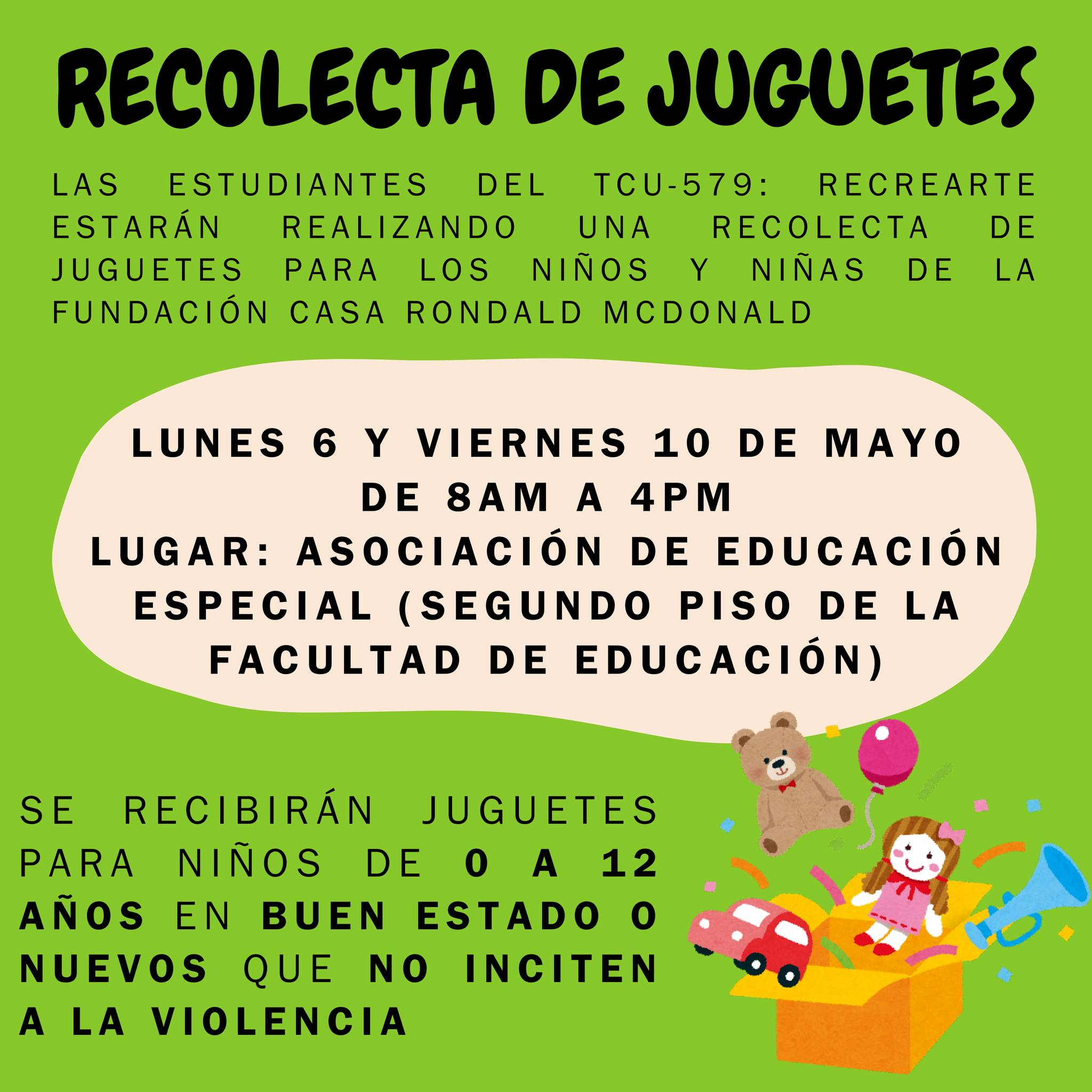 Afiche con texto igual a la publicación.