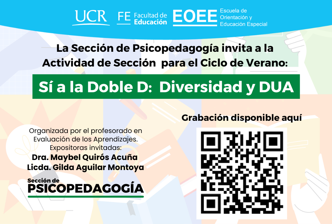 Afiche con código QR a la grabación de la charla.