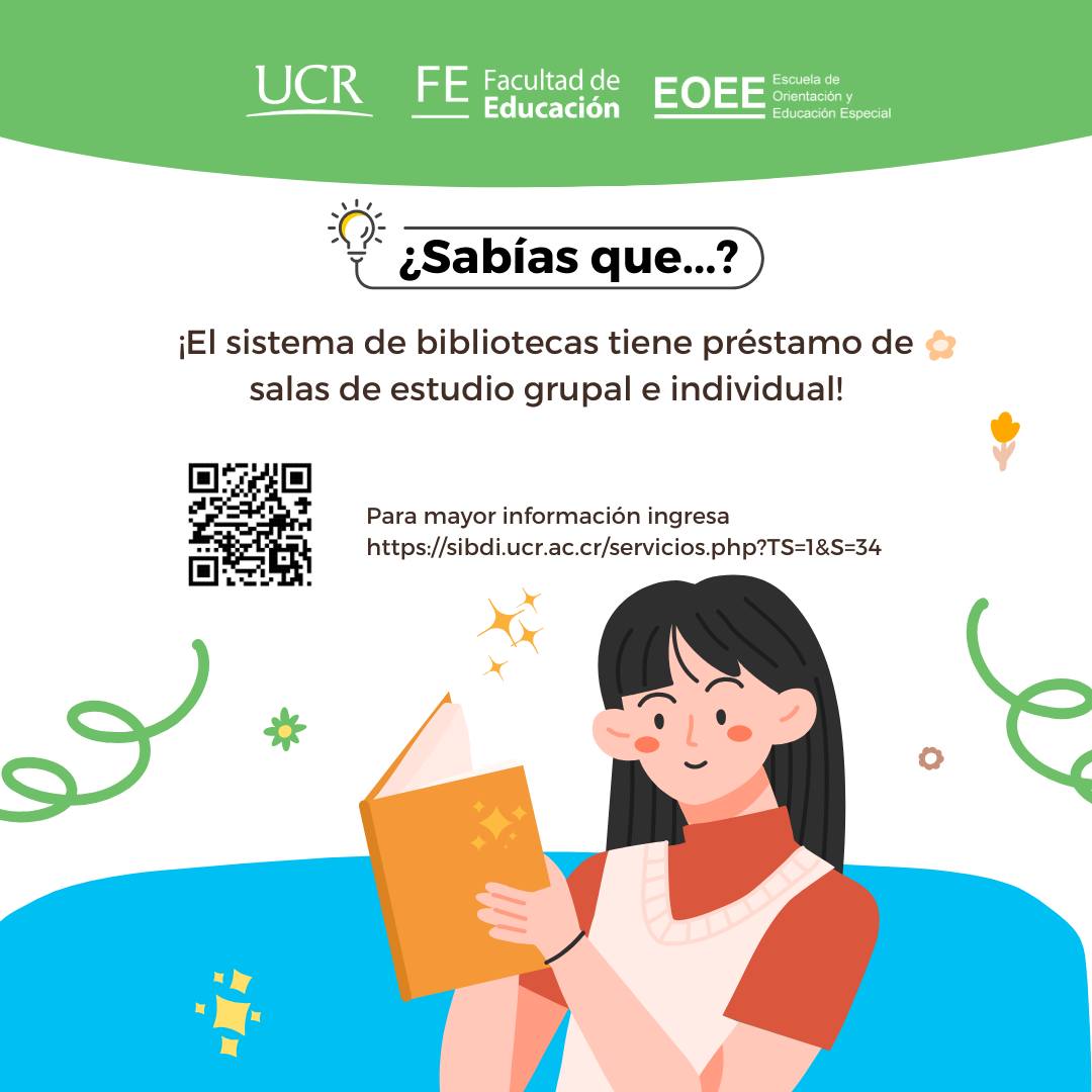 El afiche que anuncia este servicio muestra a una estudiante sonriente sosteniendo un libro abierto, rodeada de elementos decorativos que evocan un ambiente de estudio y creatividad. El diseño es colorido y atractivo, con un llamado a la acción que invita a los estudiantes a visitar el sitio web del sistema de bibliotecas para obtener más información. Si deseas conocer más detalles sobre el préstamo de salas de estudio y otros servicios, te invitamos a visitar el siguiente enlace: https://f.mtr.cool/slxuuwy