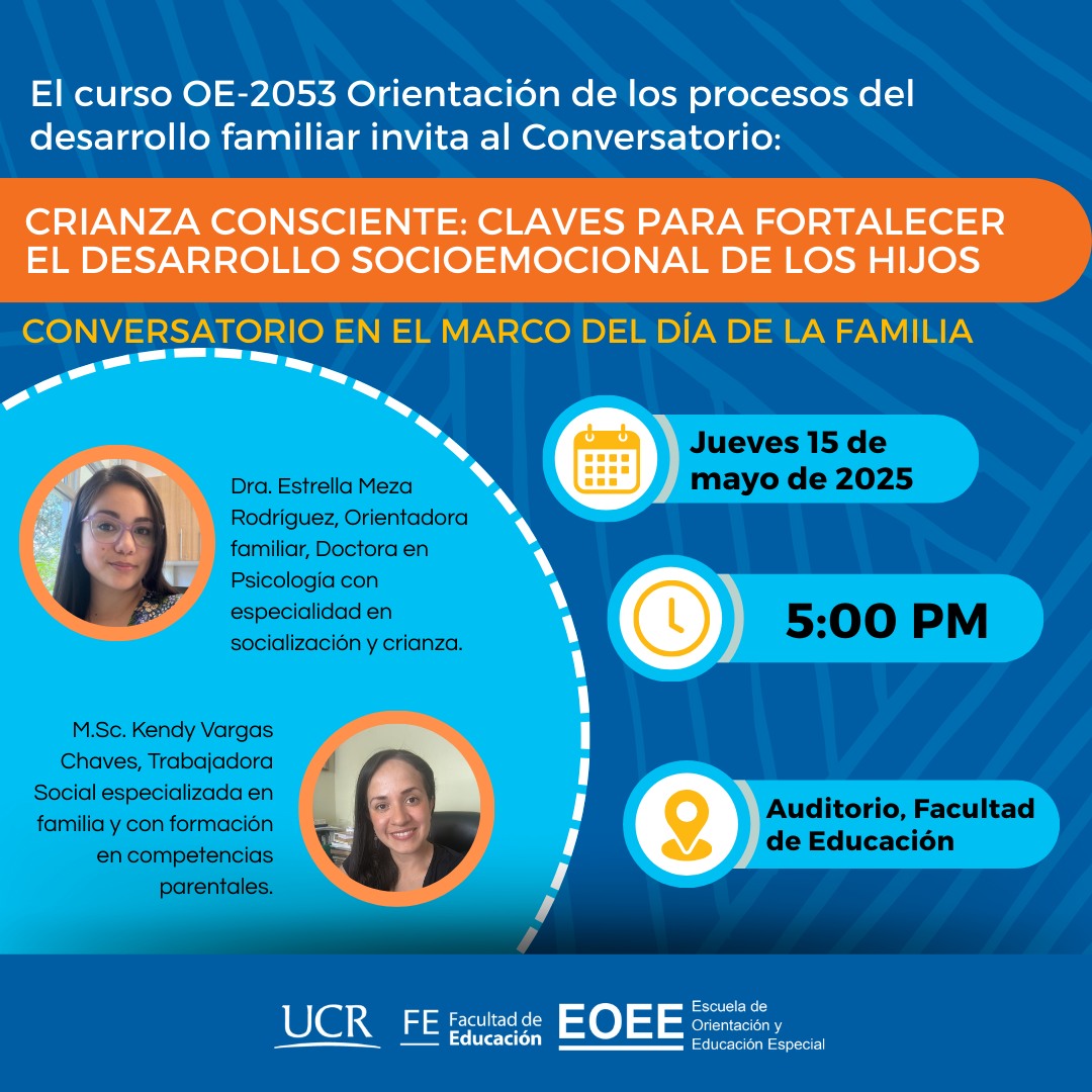 Afiche con información igual a la publicación y fotos de las expositoras.