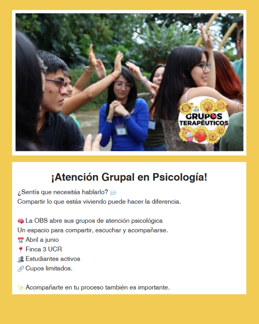 Afiche con información igual a la publicación