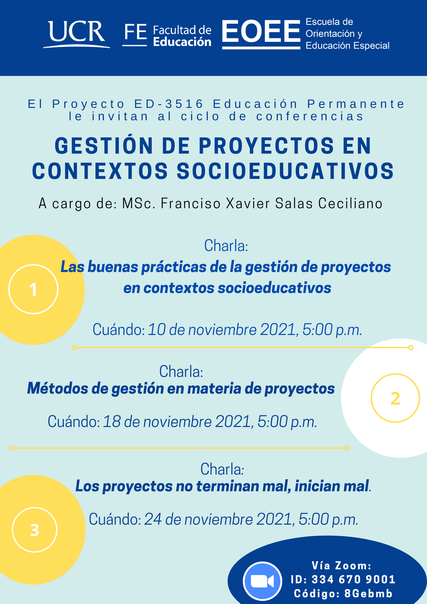 Conferencias: Gestión de Proyectos en Contextos Socioeducativos